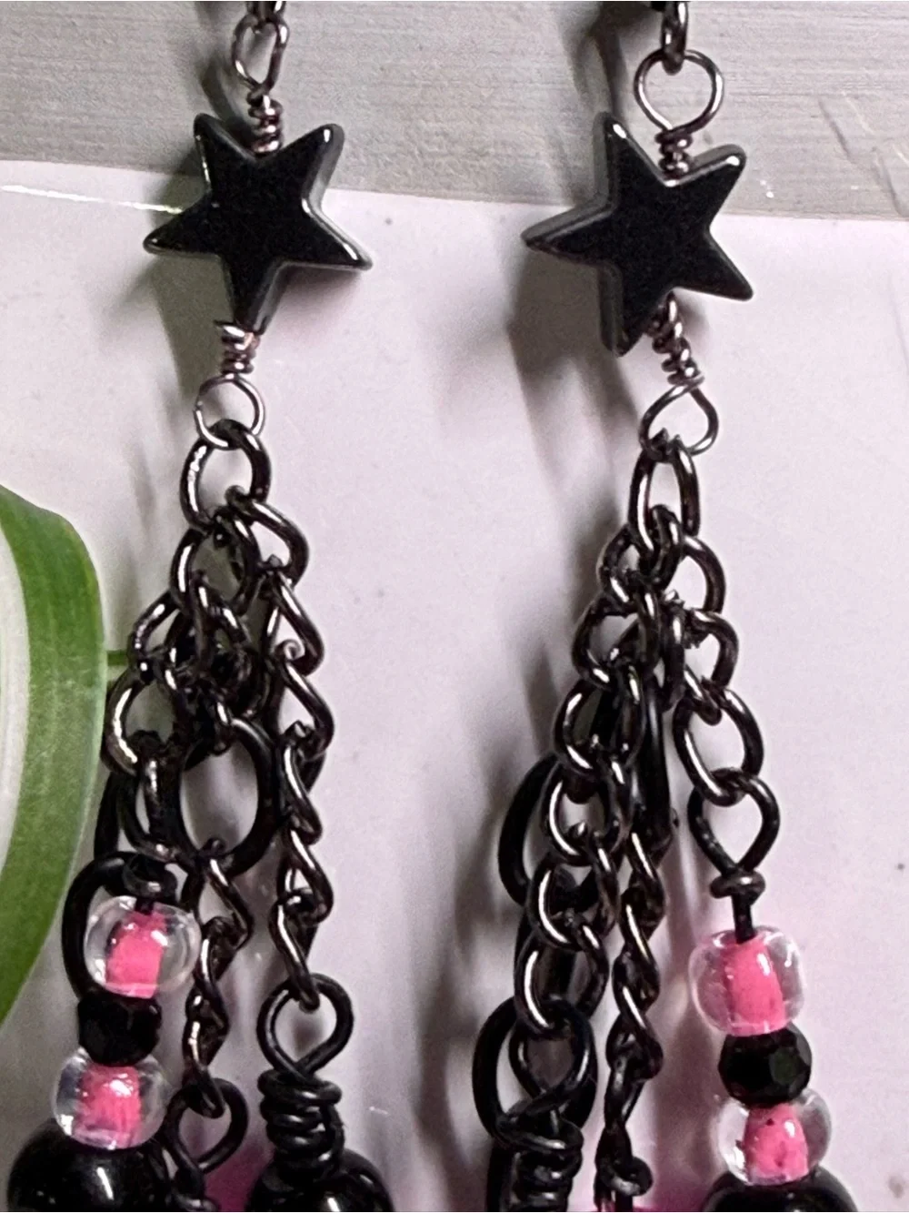 Handmade Y2K Hot Pink Fuzzy Pom Pom Dangle Earrings | Whimsigoth Emo Alt Goth